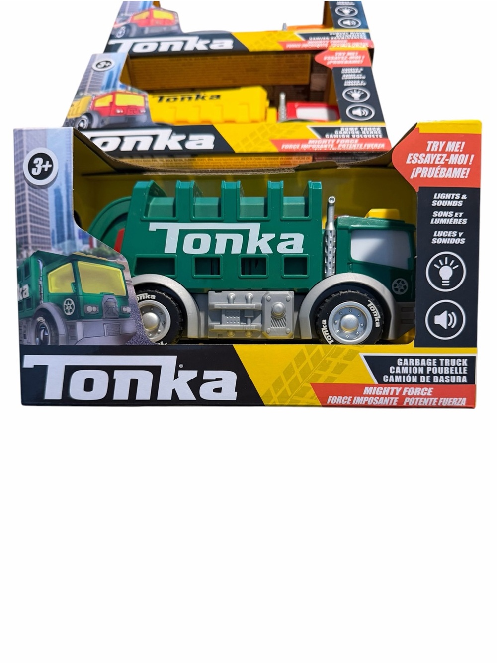 Tonka Mighty Force Green Garbage Truck - Kids Toy lights and sound